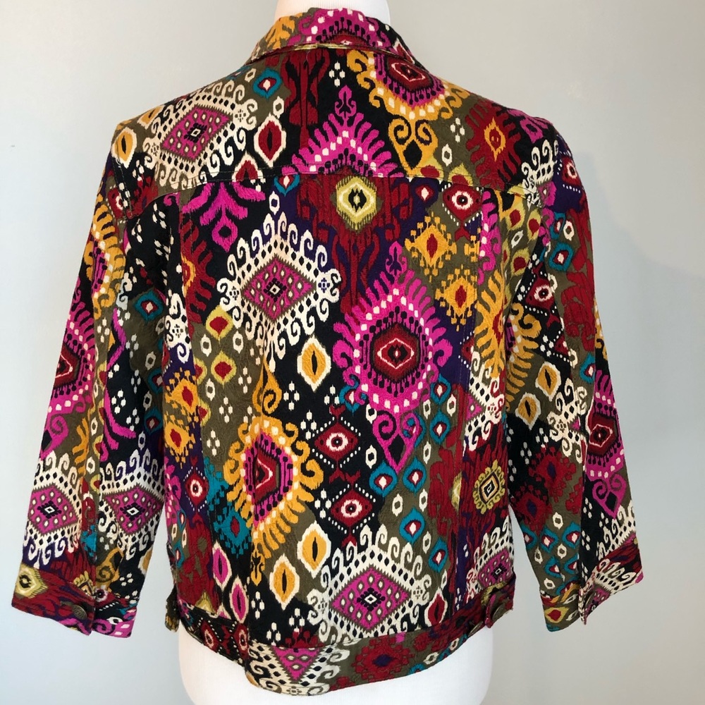 Ruby Rd. Multi Colored Colorful Jean Jacket, Size… - image 6